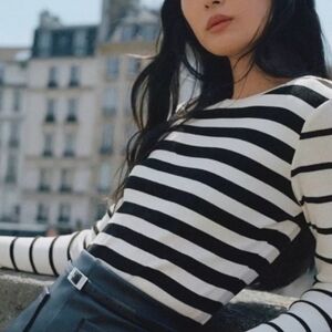 Anthro Striped Ribbed Shirt